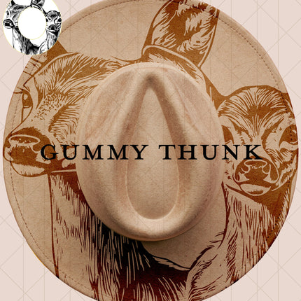 Oh Deer Doe and Fawn Digital Laser Design and Template Wide Brim Hat SVG File Only