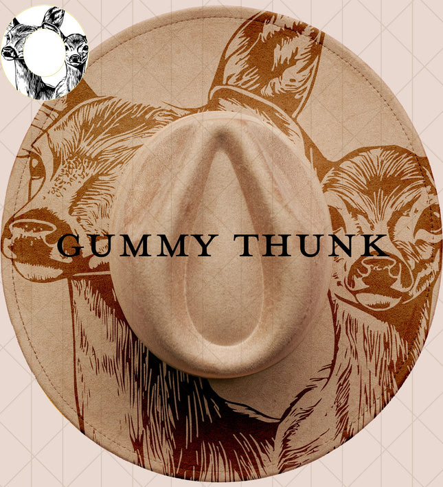 Oh Deer Doe and Fawn Digital Laser Design and Template Wide Brim Hat SVG File Only