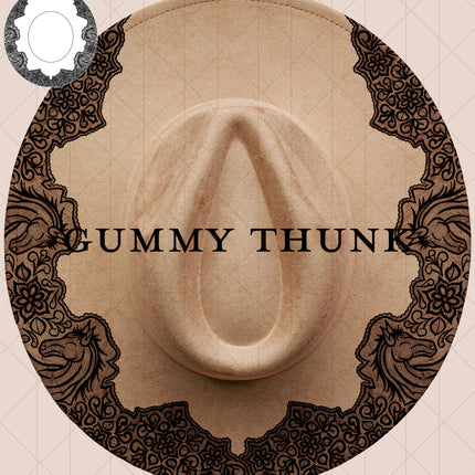 Western Lace Digital Laser Design and Template Wide Brim Hat SVG File Only