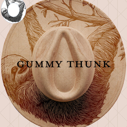 Sloth Digital Laser Design and Template Wide Brim Hat SVG File Only