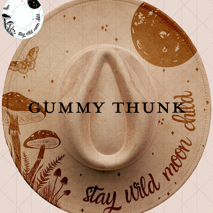 Stay Wild Moon Child White BG Digital Laser Design and Template Wide Brim Hat SVG File Only