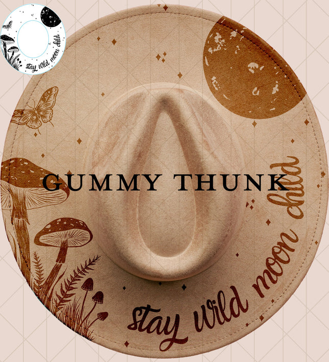 Stay Wild Moon Child White BG Digital Laser Design and Template Wide Brim Hat SVG File Only