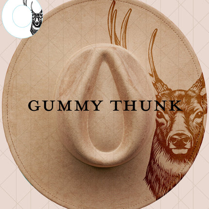 Oh Deer Buck Digital Laser Design and Template Wide Brim Hat SVG File Only