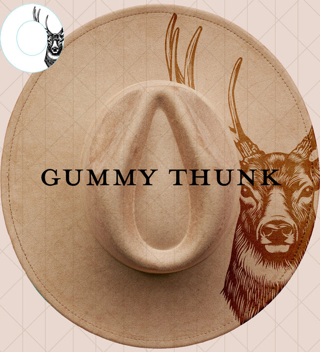 Oh Deer Buck Digital Laser Design and Template Wide Brim Hat SVG File Only
