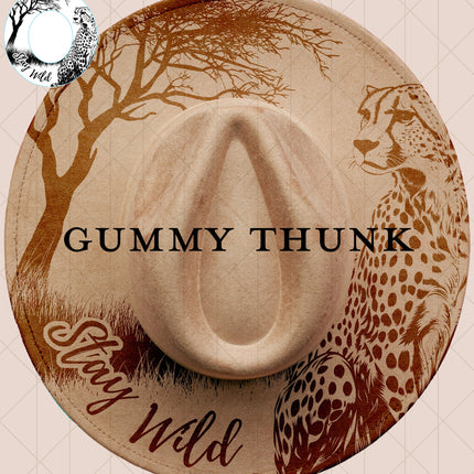 Cheetah Digital Laser Design and Template Wide Brim Hat SVG File Only