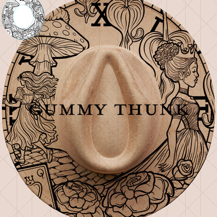 the Curious Heart Digital Laser Design and Template Wide Brim Hat SVG File Only