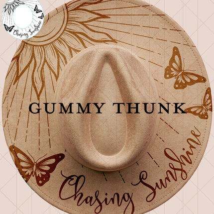 Chasing Sunshine Digital Laser Design and Template Wide Brim Hat SVG File Only