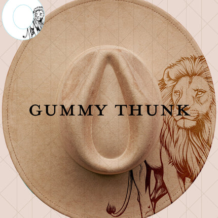 Lion Digital Laser Design and Template Wide Brim Hat SVG File Only