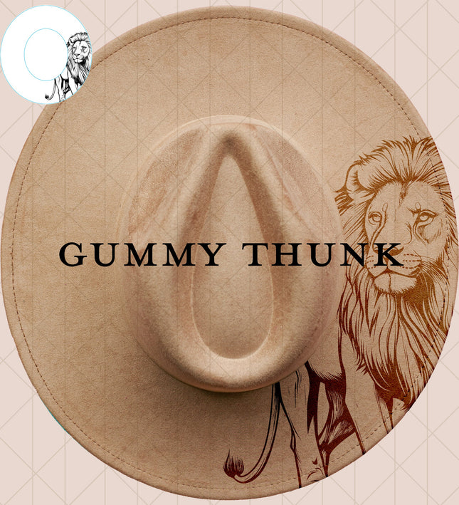 Lion Digital Laser Design and Template Wide Brim Hat SVG File Only