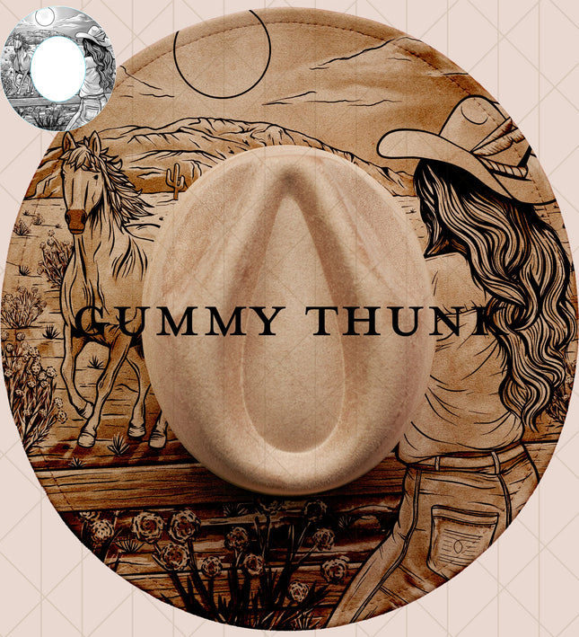 Free Rein Laser Digital Laser Design and Template Wide Brim Hat SVG File Only