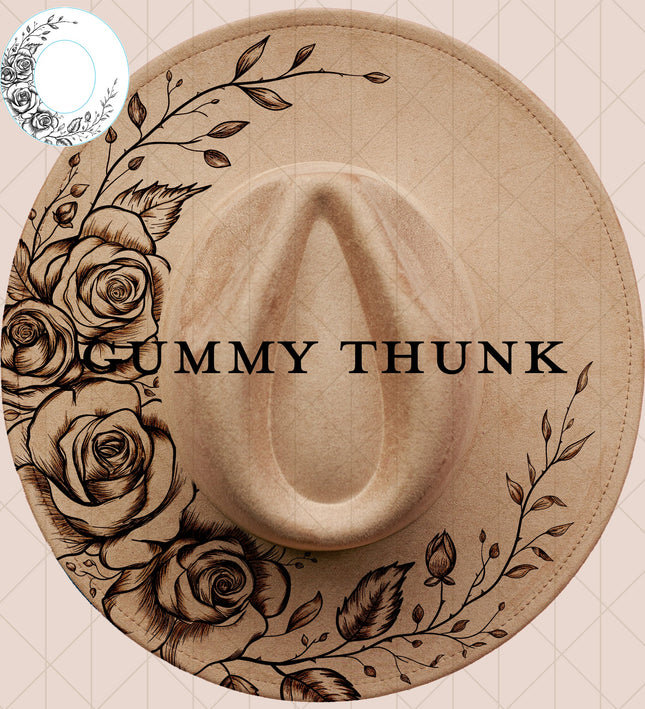 Roses Detailed Digital Laser Design and Template Wide Brim Hat SVG File Only