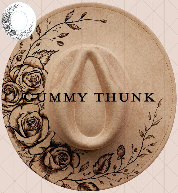 Roses Detailed Digital Laser Design and Template Wide Brim Hat SVG File Only
