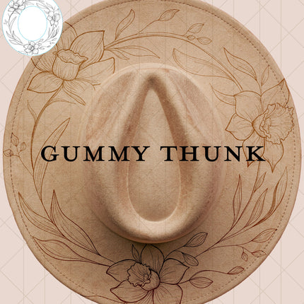 Daffodil Digital Laser Design and Template Wide Brim Hat SVG File Only