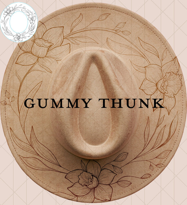 Daffodil Digital Laser Design and Template Wide Brim Hat SVG File Only