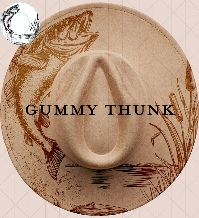 Bass Hat Digital Laser Design and Template Wide Brim Hat SVG File Only