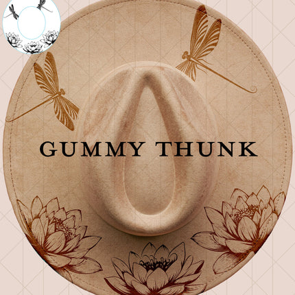 Dragon Fly Digital Laser Design and Template Wide Brim Hat SVG File Only