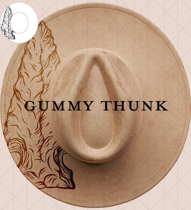 Arrowhead Single Digital Laser Design and Template Wide Brim Hat SVG File Only