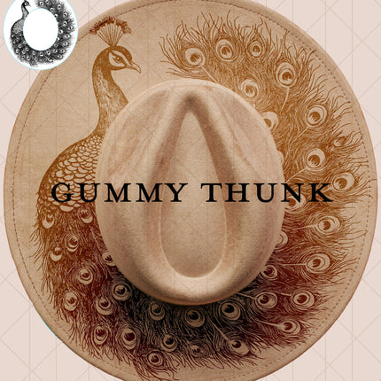 Peacock Digital Laser Design and Template Wide Brim Hat SVG File Only