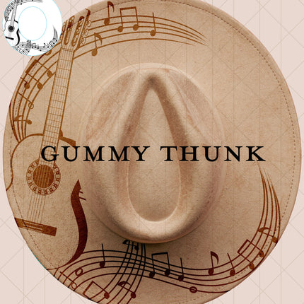 Guitar Digital Laser Design and Template Wide Brim Hat SVG File Only
