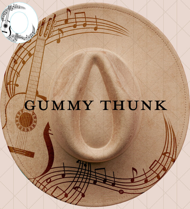 Guitar Digital Laser Design and Template Wide Brim Hat SVG File Only