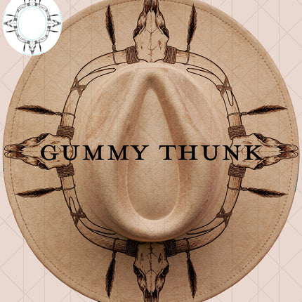 Longhorn Legacy Digital Laser Design and Template Wide Brim Hat SVG File Only