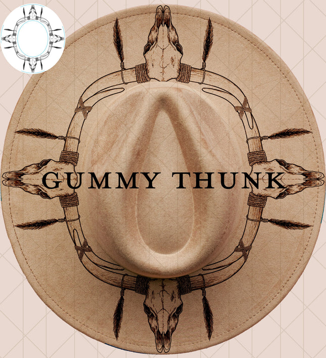 Longhorn Legacy Digital Laser Design and Template Wide Brim Hat SVG File Only