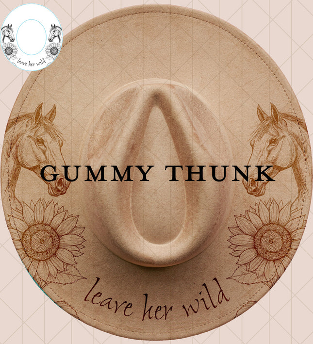 Leave Her Wild Digital Laser Design and Template Wide Brim Hat SVG File Only
