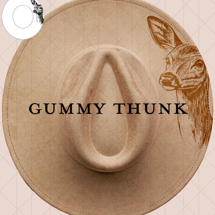 Oh Deer Doe Digital Laser Design and Template Wide Brim Hat SVG File Only