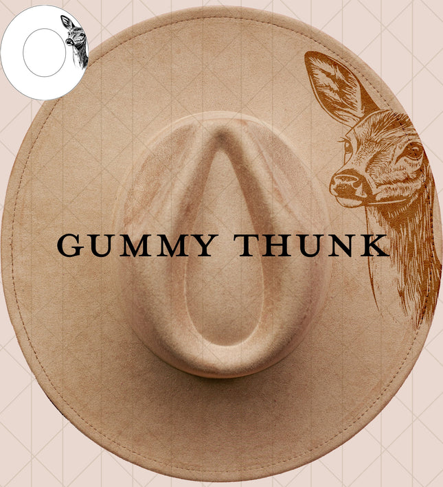 Oh Deer Doe Digital Laser Design and Template Wide Brim Hat SVG File Only