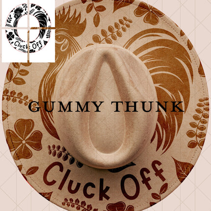 Cluck Off Printable Hand Burning Design Wide Brim Hat PNG Only