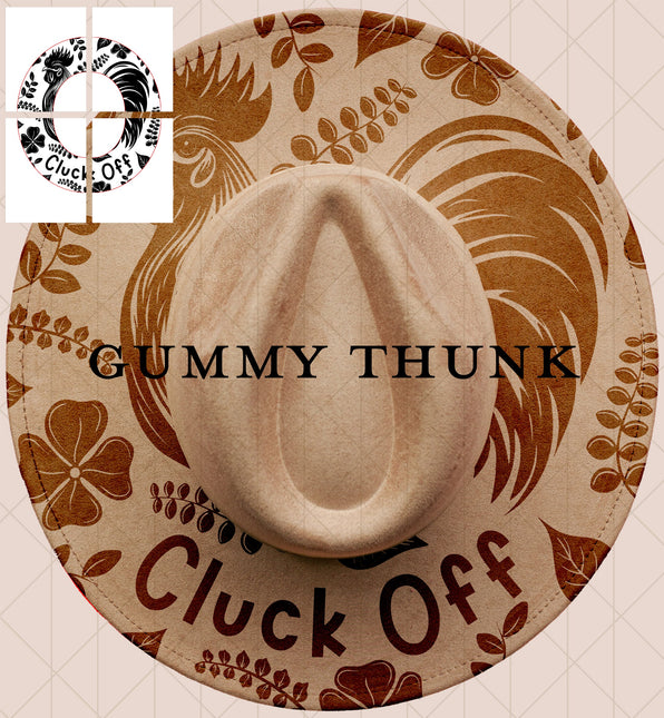 Cluck Off Printable Hand Burning Design Wide Brim Hat PNG Only