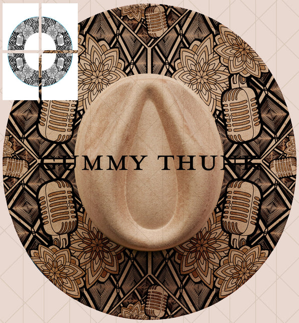 Ophelia Printable Hand Burning Design Wide Brim Hat PNG Only