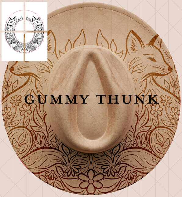 Oh For Fox Sake Printable Hand Burning Design Wide Brim Hat PNG Only