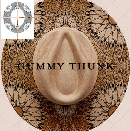 Sundancer Printable Hand Burning Design Wide Brim Hat PNG Only