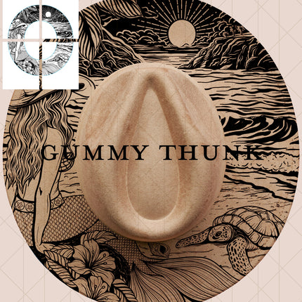 Coastal Cowgirl Printable Hand Burning Design Wide Brim Hat PNG Only