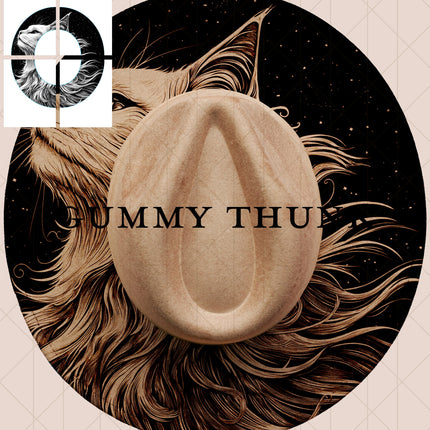 Cat On the Hat Printable Hand Burning Design Wide Brim Hat PNG Only