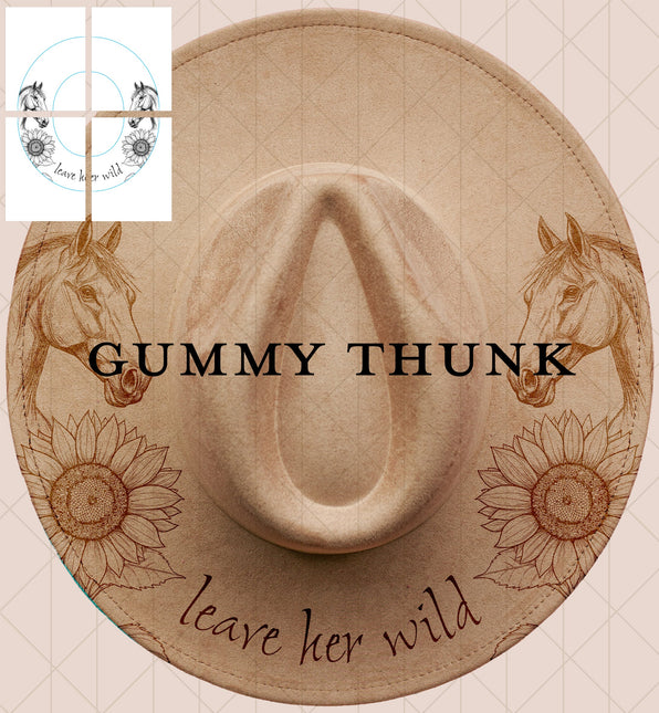 Leave Her Wild Printable Hand Burning Design Wide Brim Hat PNG Only