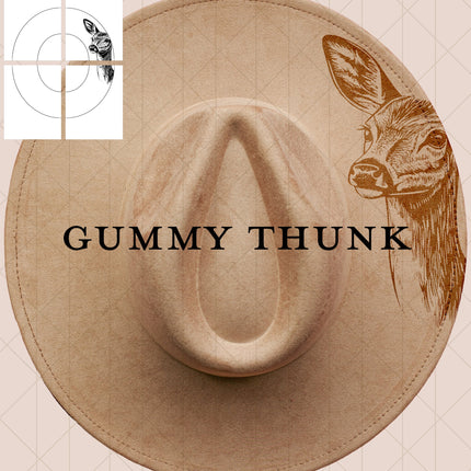 Oh Deer Doe Printable Hand Burning Design Wide Brim Hat PNG Only