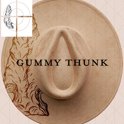 Arrowhead Single Printable Hand Burning Design Wide Brim Hat PNG Only