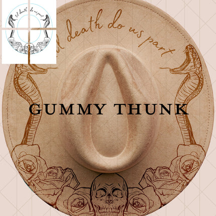 Til Death Do Us Part Printable Hand Burning Design Wide Brim Hat PNG Only