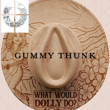 WWDD Printable Hand Burning Design Wide Brim Hat PNG Only