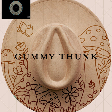 Mushroom Meadow Digital Projector Design and Template Wide Brim Hats PNG File Only