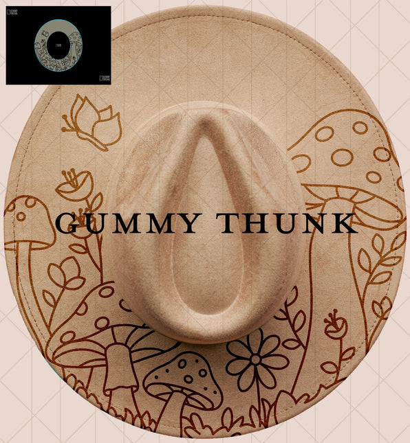 Mushroom Meadow Digital Projector Design and Template Wide Brim Hats PNG File Only