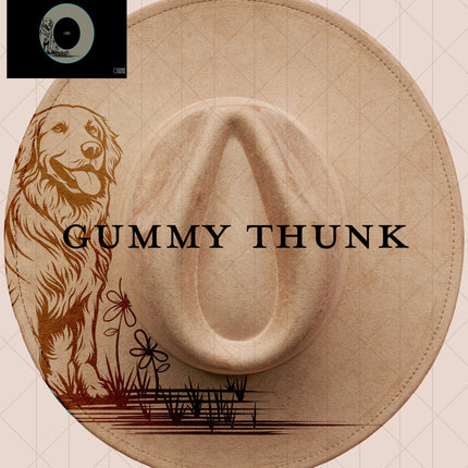 Golden Retriever Digital Projector Design and Template Wide Brim Hats PNG File Only