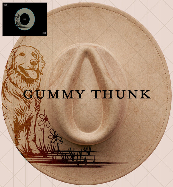 Golden Retriever Digital Projector Design and Template Wide Brim Hats PNG File Only