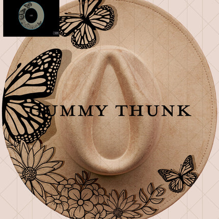 Butterfly Bestie Digital Projector Design and Template Wide Brim Hats PNG File Only