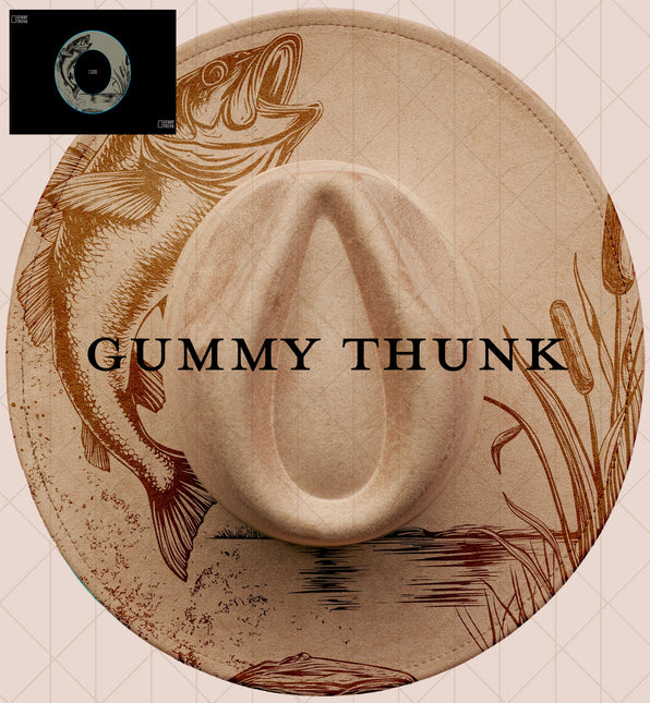 Bass Hat Digital Projector Design and Template Wide Brim Hats PNG File Only