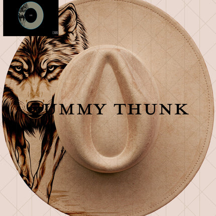 Wolf Digital Projector Design and Template Wide Brim Hats PNG File Only