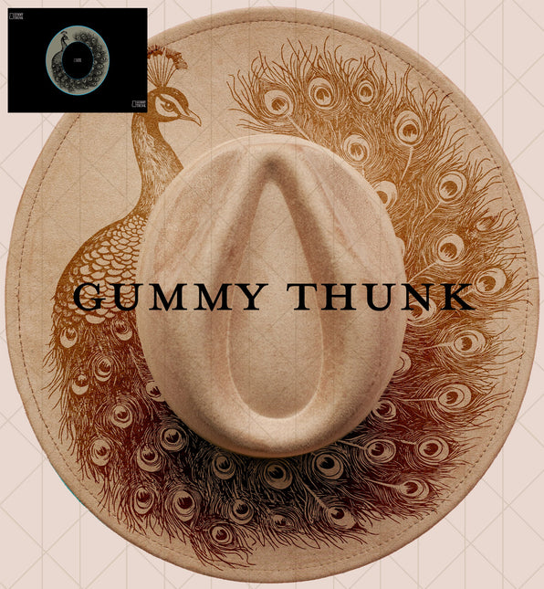 Peacock Digital Projector Design and Template Wide Brim Hats PNG File Only