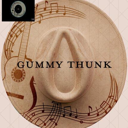 Guitar Digital Projector Design and Template Wide Brim Hats PNG File Only